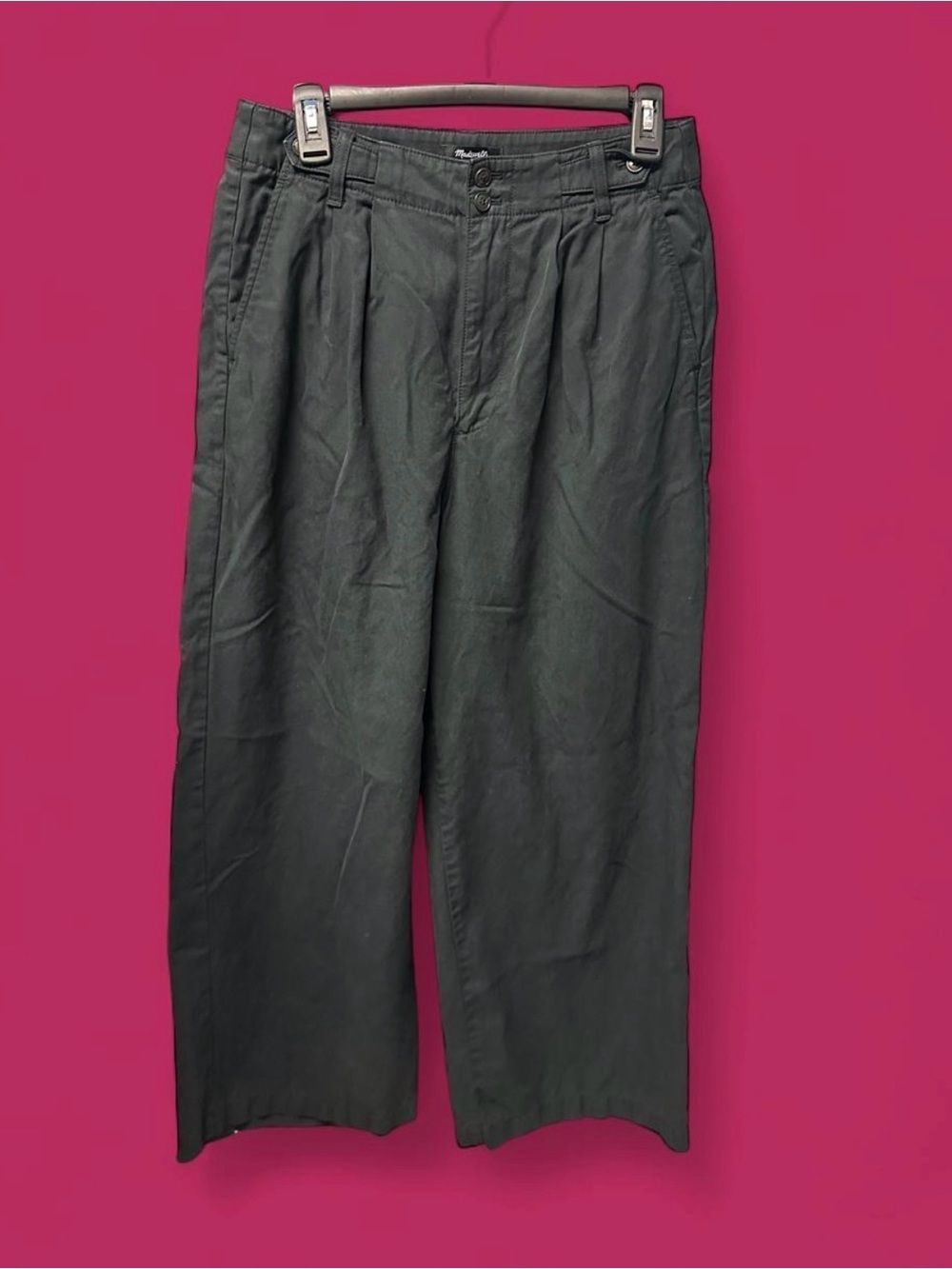 Madewell Black Pleated High-Waisted Wide Leg Pants size 6